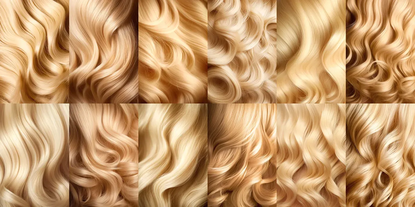 A range of blonde and golden hair color results